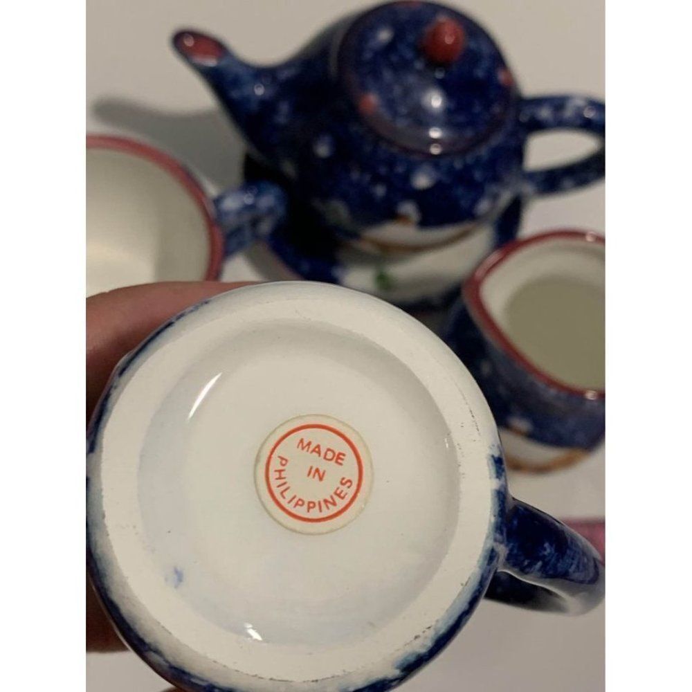 Holiday Miniature ceramic Tea Set made - Picture 6 of 6